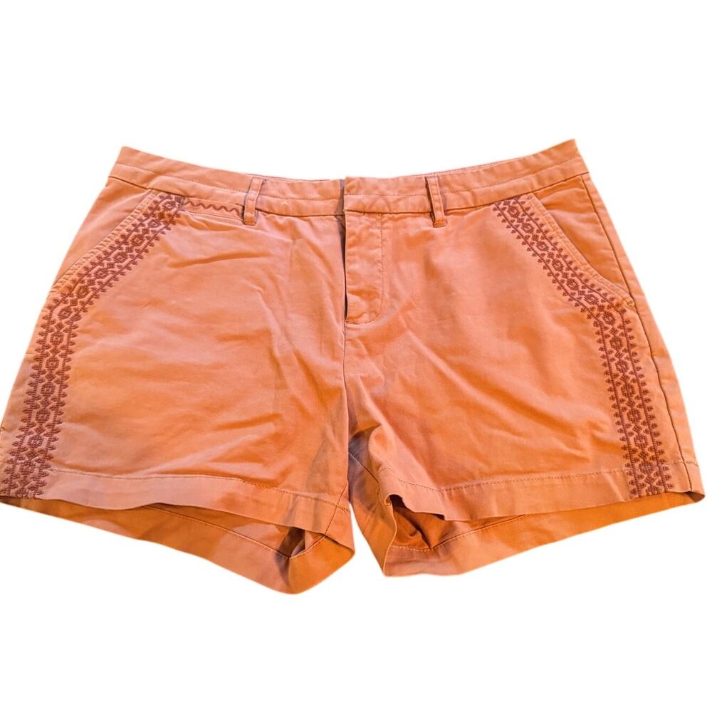 Garnet Hill Organic Cotton embroidered shorts boho beachy 10